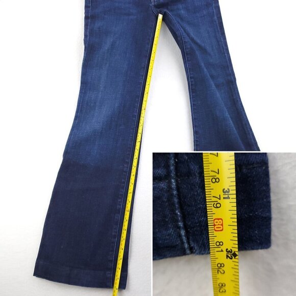 7 For All Mankind Dojo Jeans Flare Denim Stretch Women's "27" Real 31x32 - Picture 6 of 12